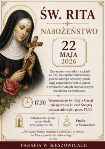 Święta Rita - nabożeństwo 22 maj (piątek)